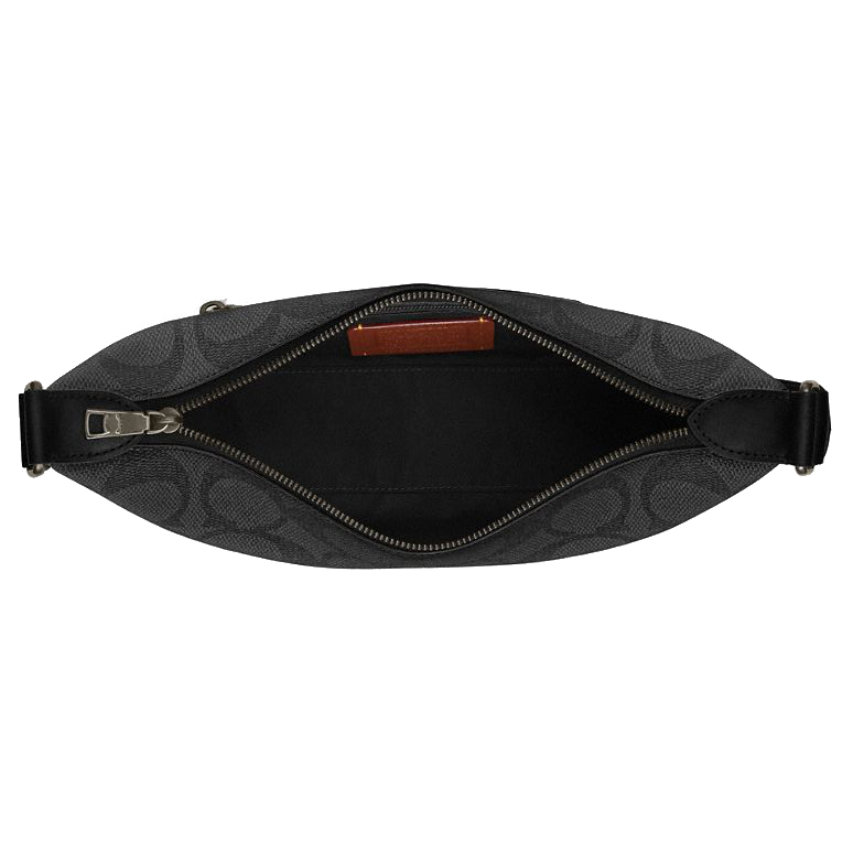 Coach Small Finn Crossbody Bag With Pouch In Maxi Signature Canvas Charcoal Black # CCG19