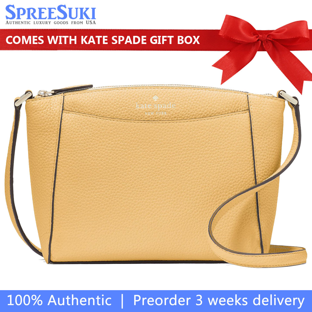 Kate Spade Crossbody Bag Monica Leather Crossbody Fresh Hay # WKR00258
