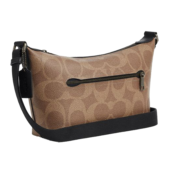 Coach Small Finn Crossbody Bag With Pouch In Maxi Signature Canvas Tan Black # CCG19