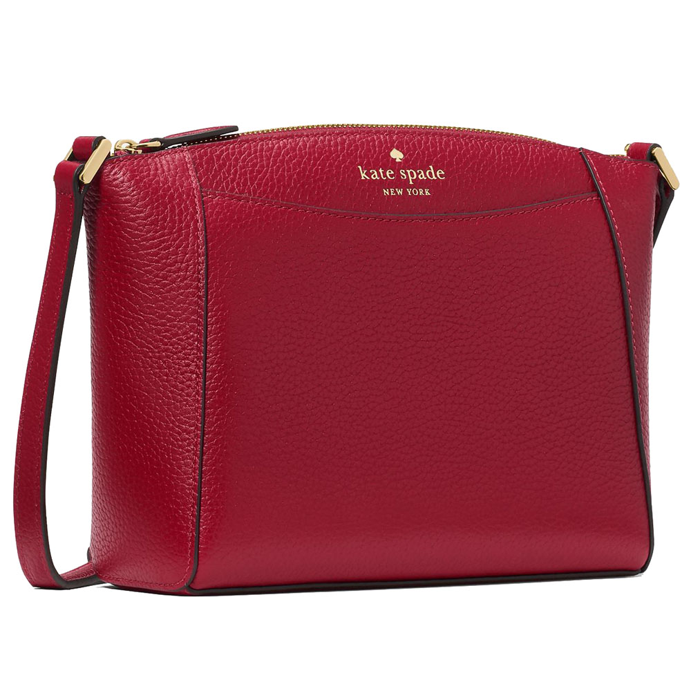 Kate Spade Crossbody Bag Monica Leather Crossbody Red Jam # WKR00258
