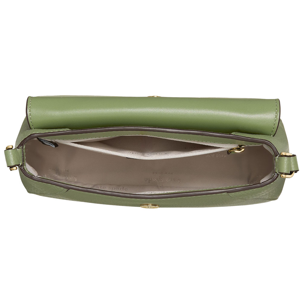 Kate Spade Crossbody Bag Sling Monica Pebbled Leather Mini Flap Crossbody Cedar Stand # KF364