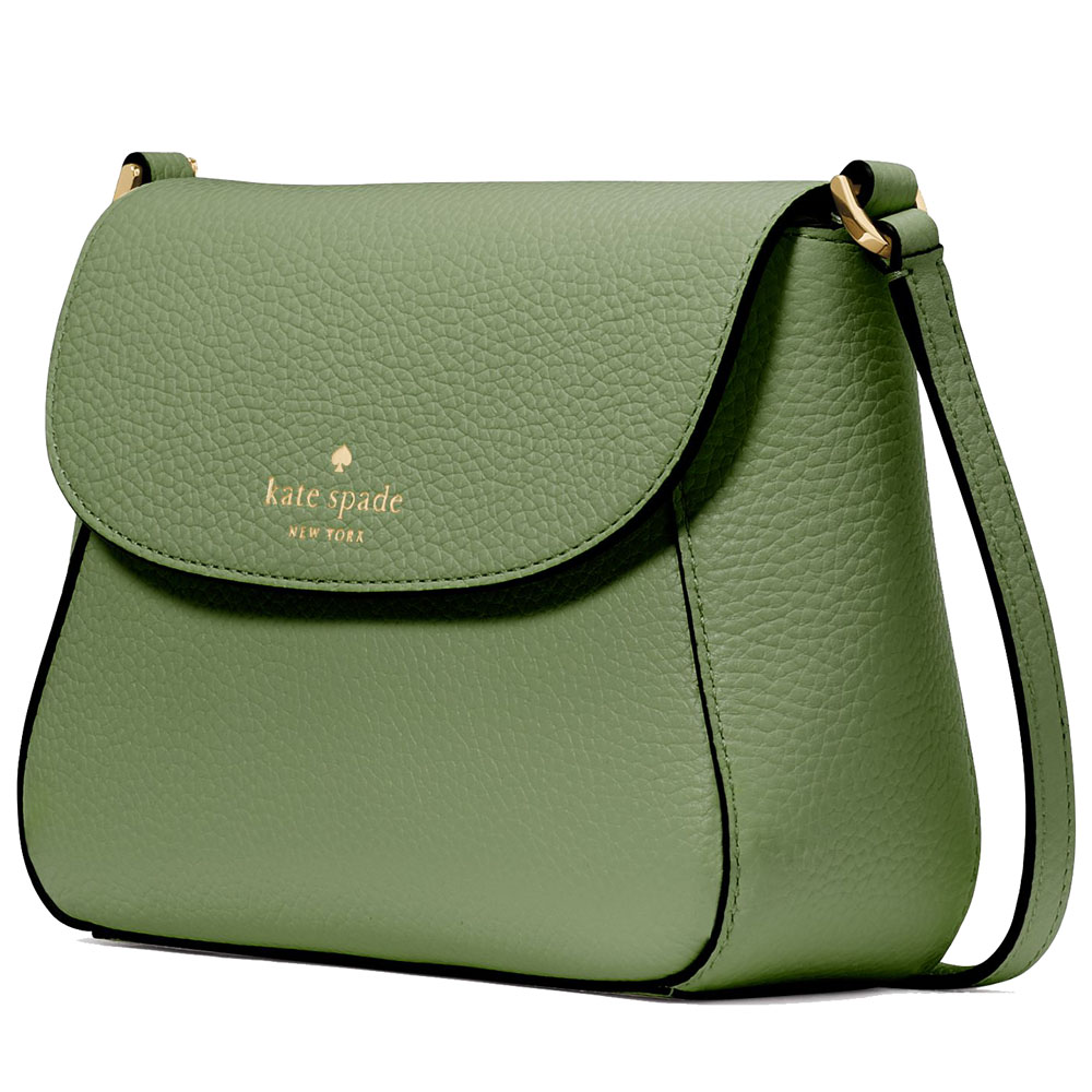 Kate Spade Crossbody Bag Sling Monica Pebbled Leather Mini Flap Crossbody Cedar Stand # KF364