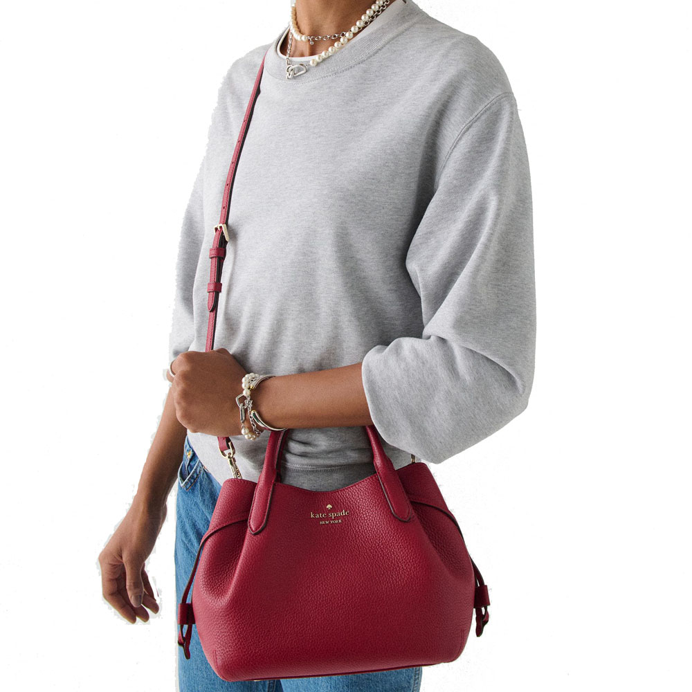 Kate Spade Sling Bag Crossbody Pebble Leather Dumpling Small Satchel Red Jam # K8135