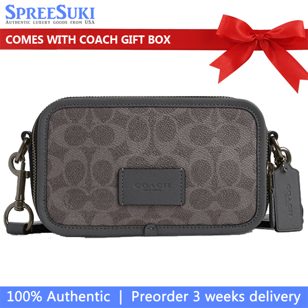 Coach Wyatt Crossbody Bag In Signature Canvas Grey Charcoal # CW365
