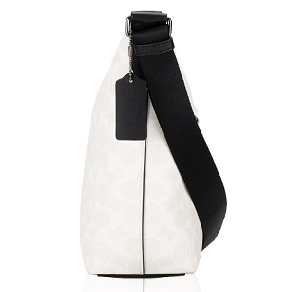 Coach Finn Crossbody Bag In Signature Canvas Gunmetal Chalk Black # CAJ91