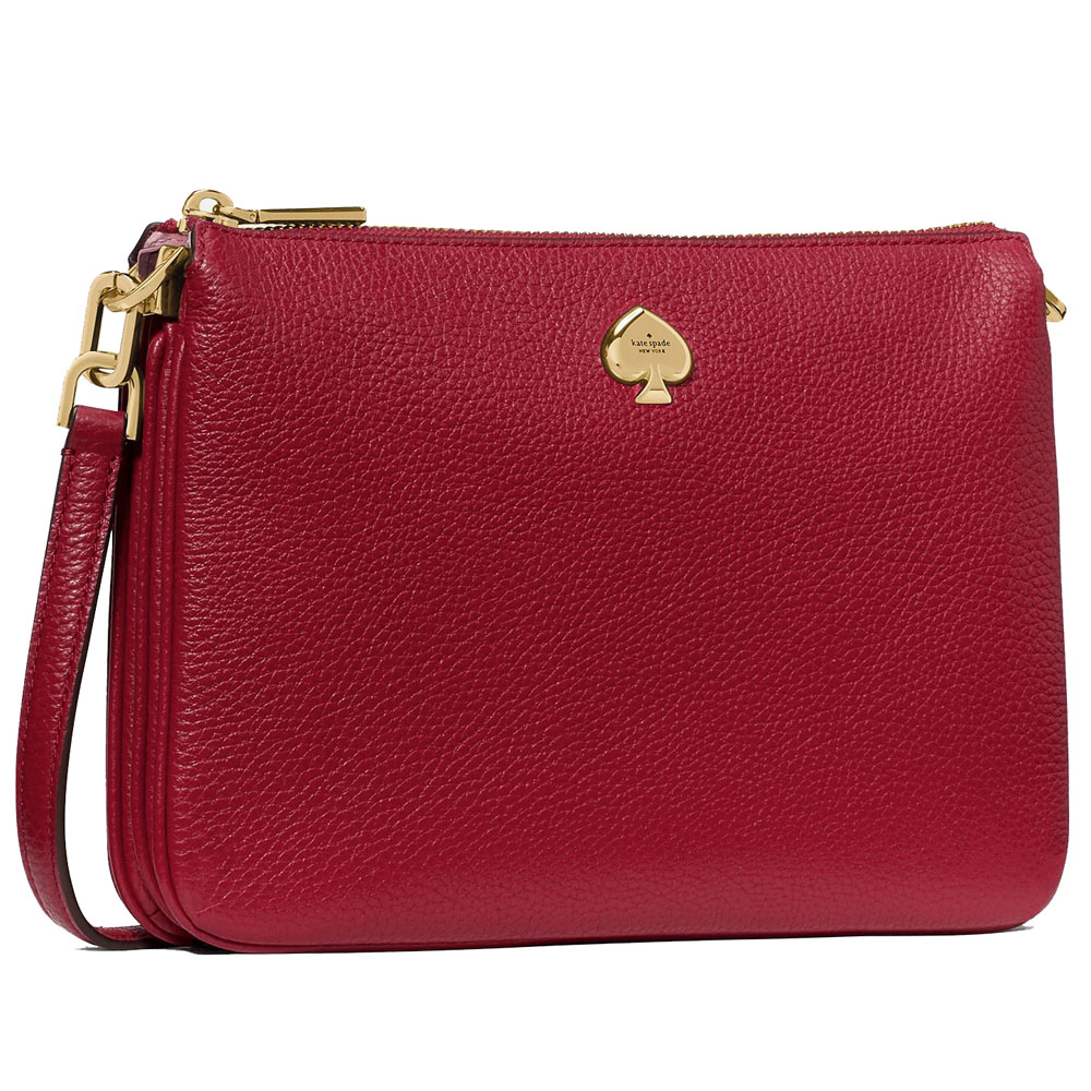 Kate Spade Kayla Small Triple Compartment Crossbody Perfect Cherry # KL806