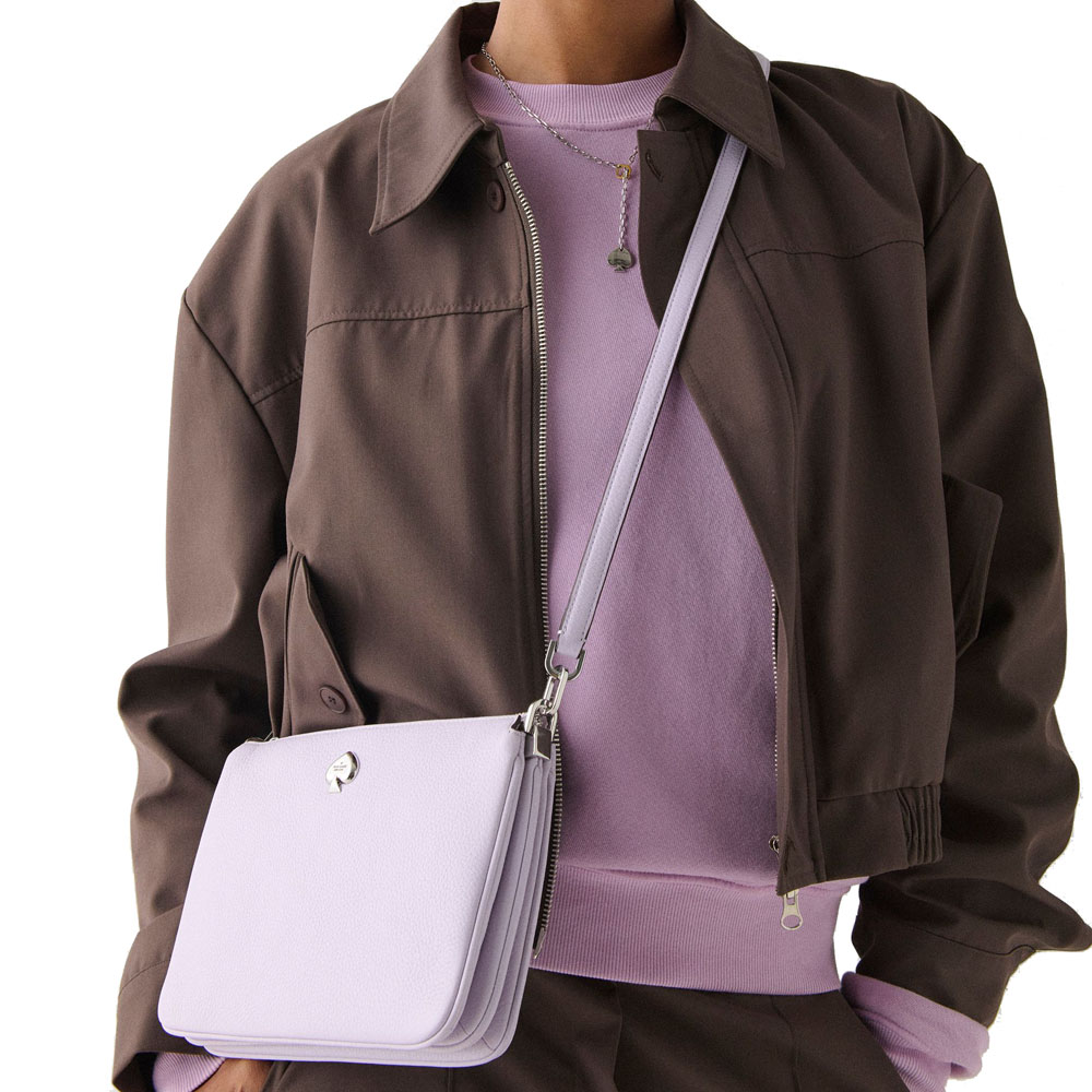 Kate Spade Kayla Small Triple Compartment Crossbody Light Frozen Lilac # KL806