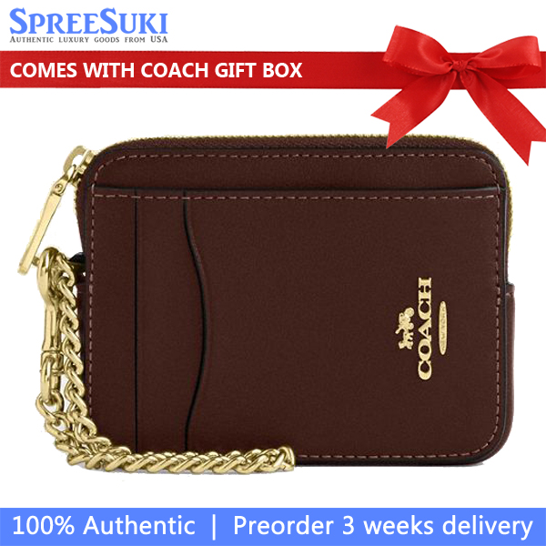 Coach Zip Card Case Maple # CCV89