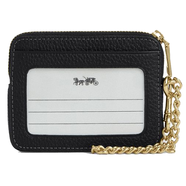 Coach Zip Card Case In Signature Leather Black # CCS83