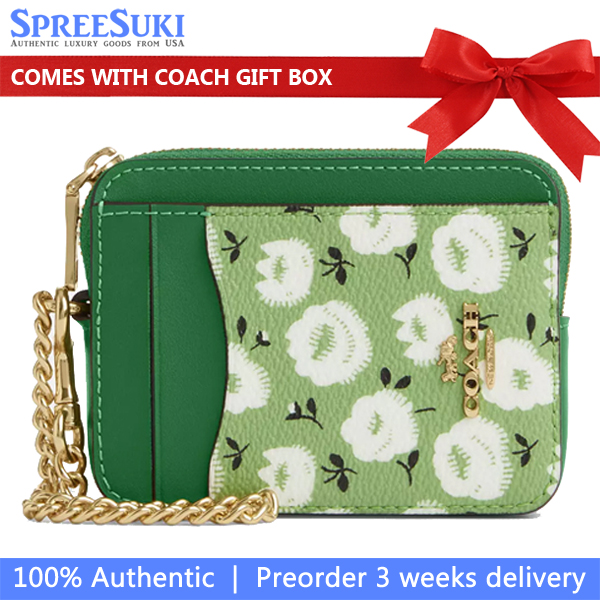 Coach Zip Card Case Signature Card Holder Kelly Multi # CBL79