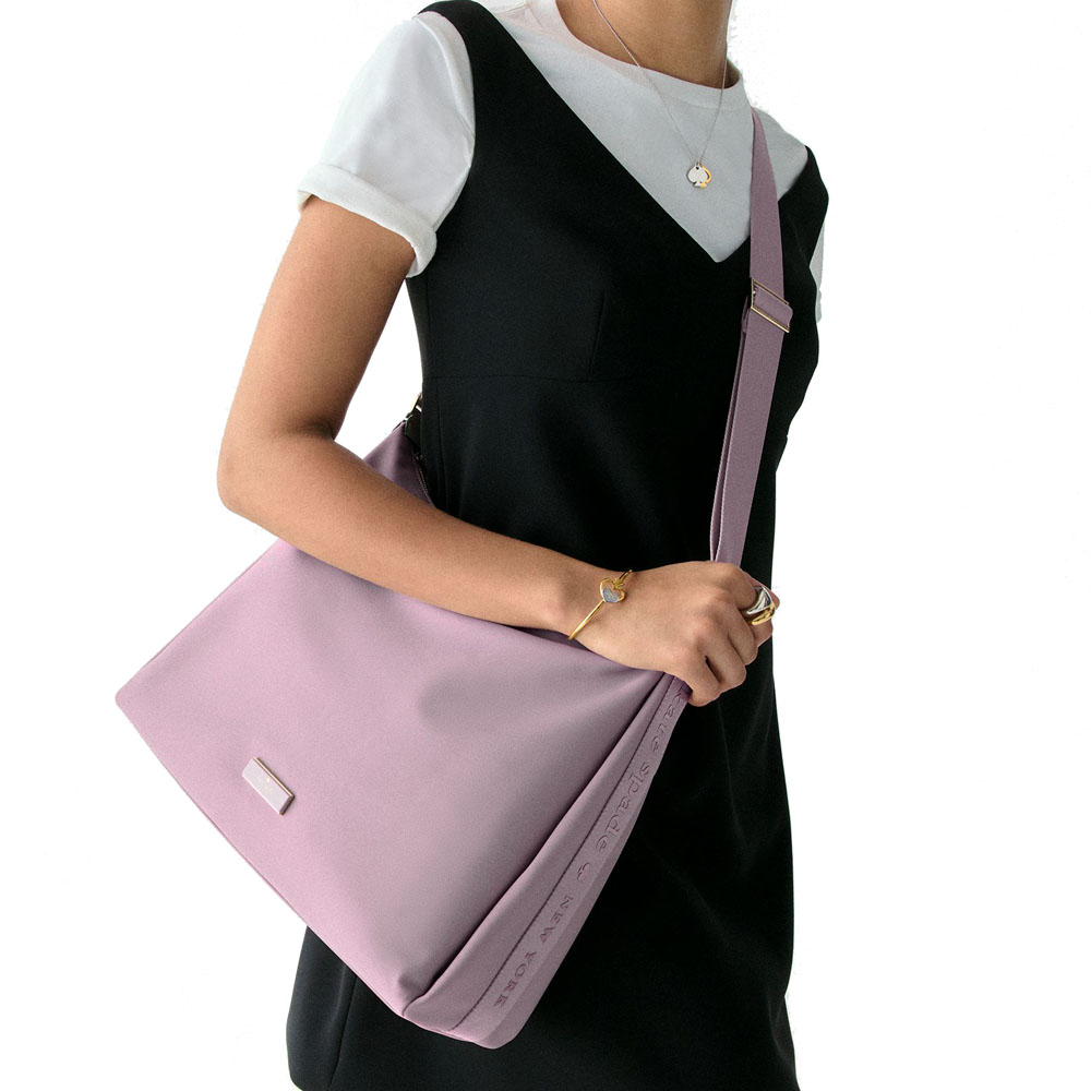 Kate Spade Carter Nylon Large Convertible Crossbody Lavender Smoke # KL963