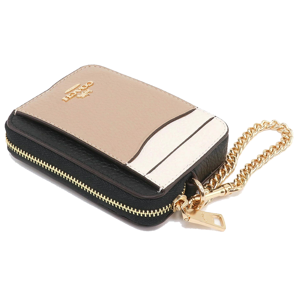 Coach Zip Card Case In Colorblock Chalk Multi # C1886
