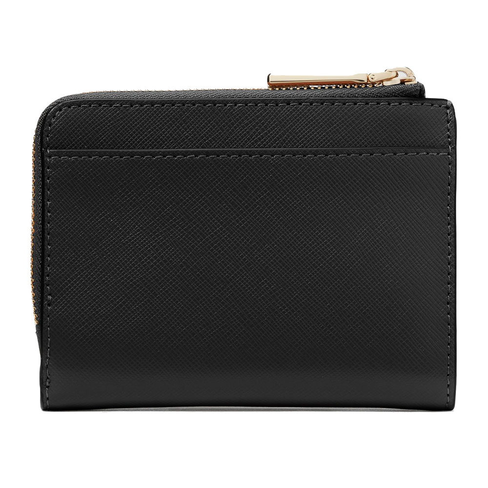 Kate Spade Small Wallet Madison Saffiano Leather Small Lzip Wallet Black # KH615D3