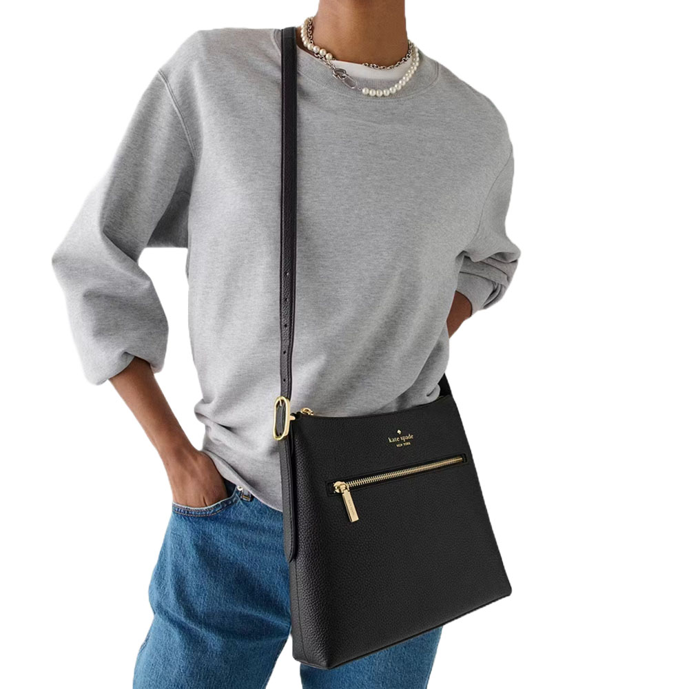Kate Spade 454 Large Swingpack Buckle Crossbody Black # KM715