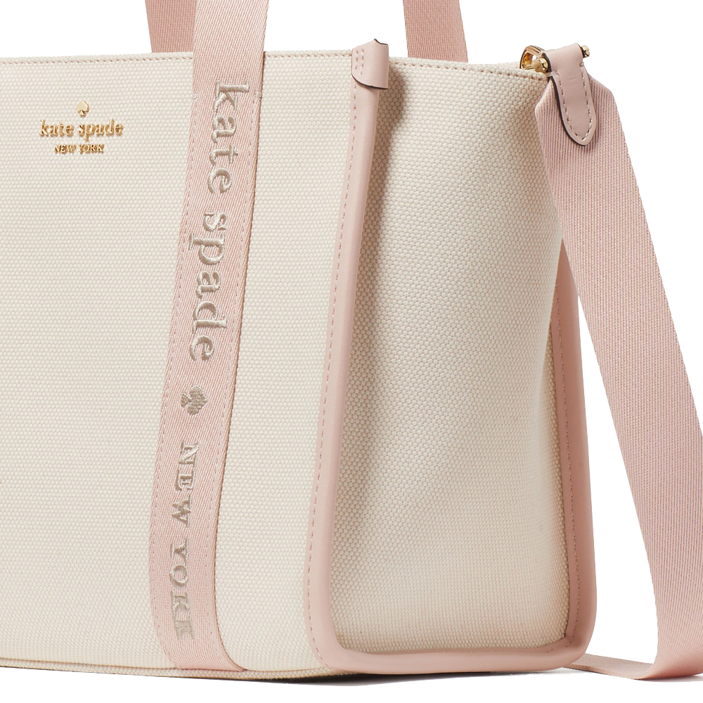 Kate Spade Kip Canvas Small Tote Rose Smoke Multi # KG767