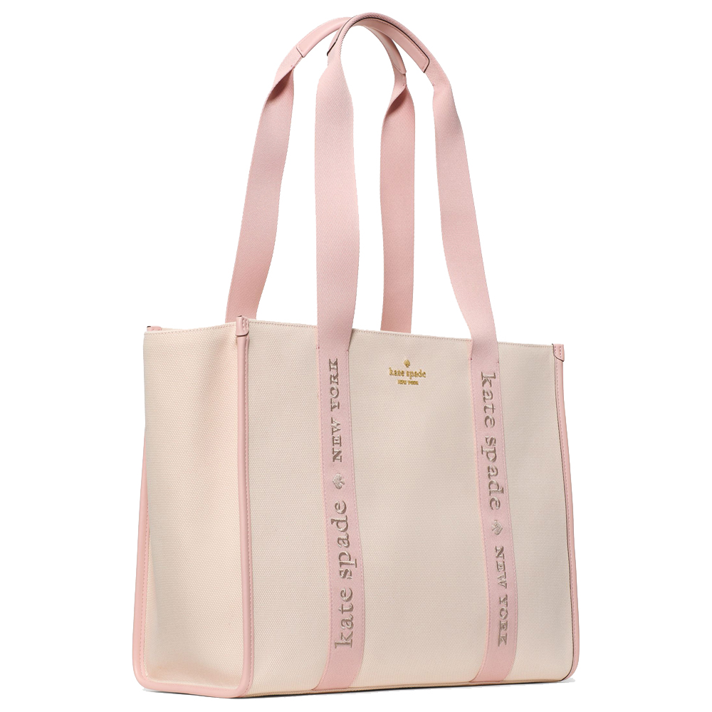 Kate Spade Kip Canvas Large Tote Rose Smoke Multi # KG765