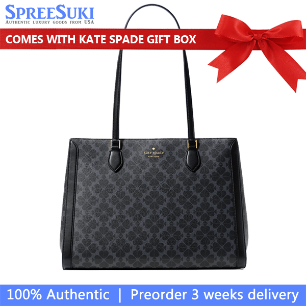 Kate Spade Signature Spade Flower East West Large Laptop Tote Black # KI791