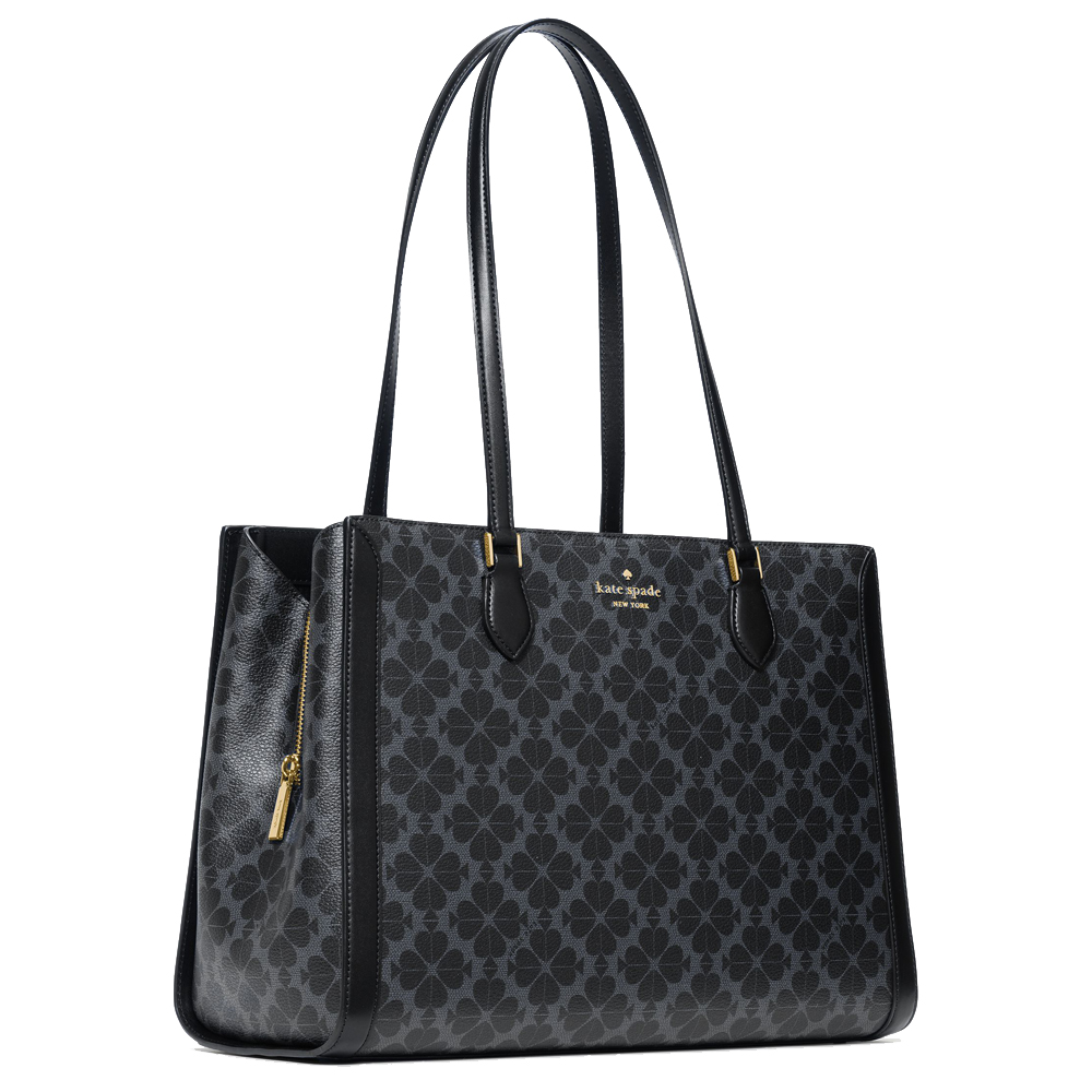 Kate Spade Signature Spade Flower East West Large Laptop Tote Black # KI791