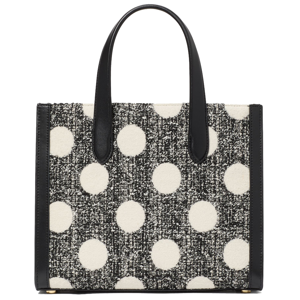 Kate Spade Manhattan Dot Tweed Small Tote Black Multi # KK574