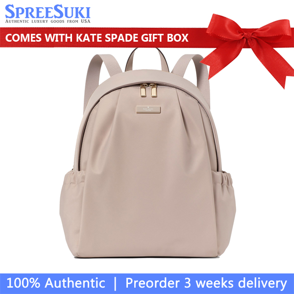 Kate Spade Carter Nylon Large Backpack Cozy Grey # KL962