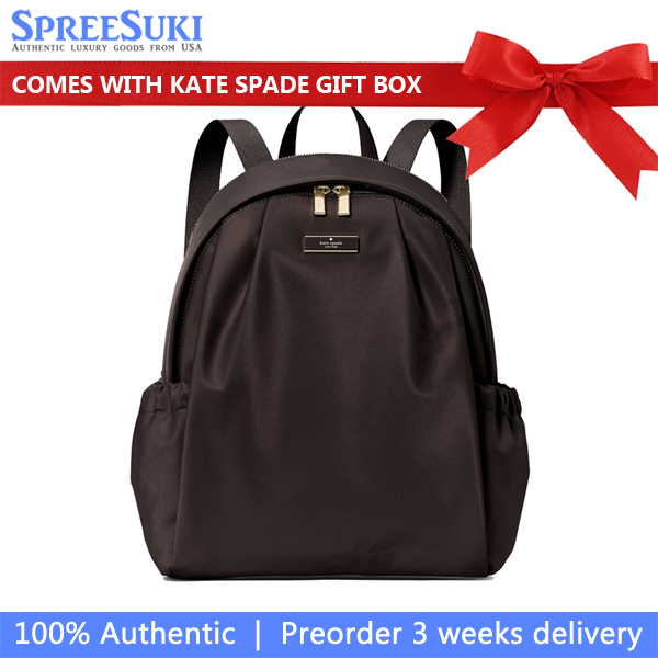 Kate Spade Carter Nylon Large Backpack Hot Fudge # KL962
