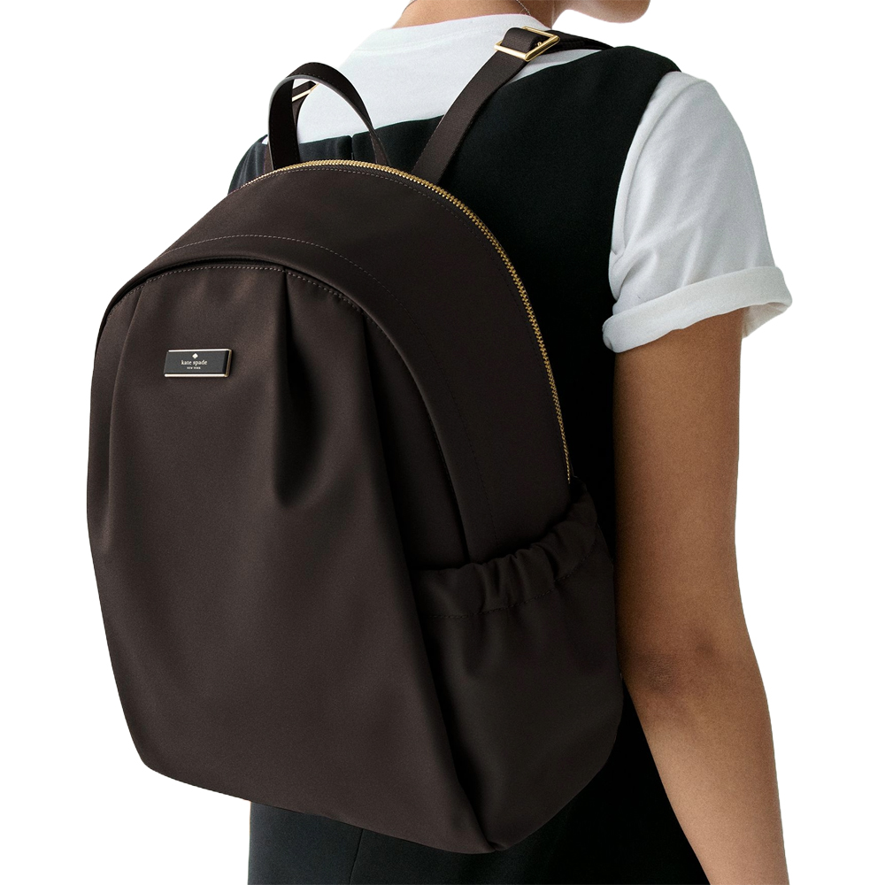 Kate Spade Carter Nylon Large Backpack Hot Fudge # KL962