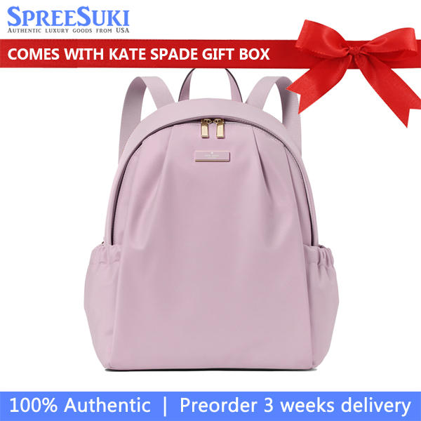 Kate Spade Carter Nylon Large Backpack Lavender Smoke # KL962