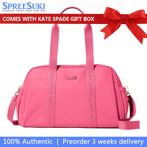 Kate Spade Carter Nylon Large Weekender Rose Oil # KL968