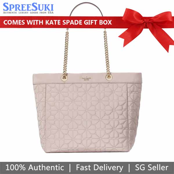 Kate Spade Spade Flower Quilted Nylon Xl Tote Cozy Grey # KK074