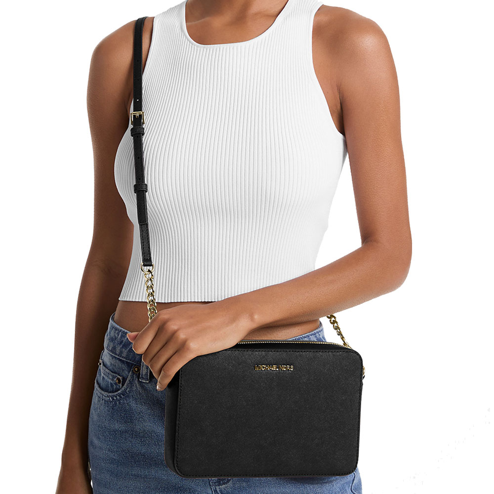Michael Kors Crossbody Bag Jet Set Large Crossbody Black # 35T8GTTC9L