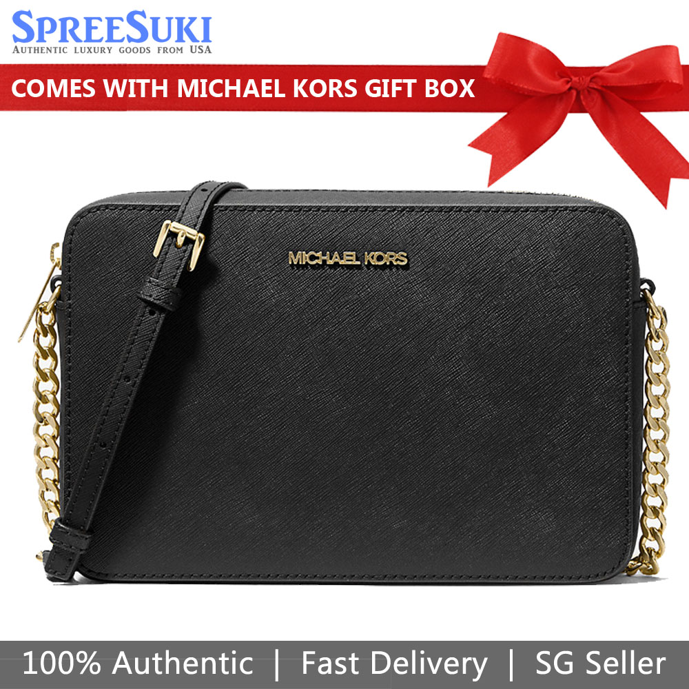 Michael Kors Crossbody Bag Jet Set Large Crossbody Black # 35T8GTTC9L