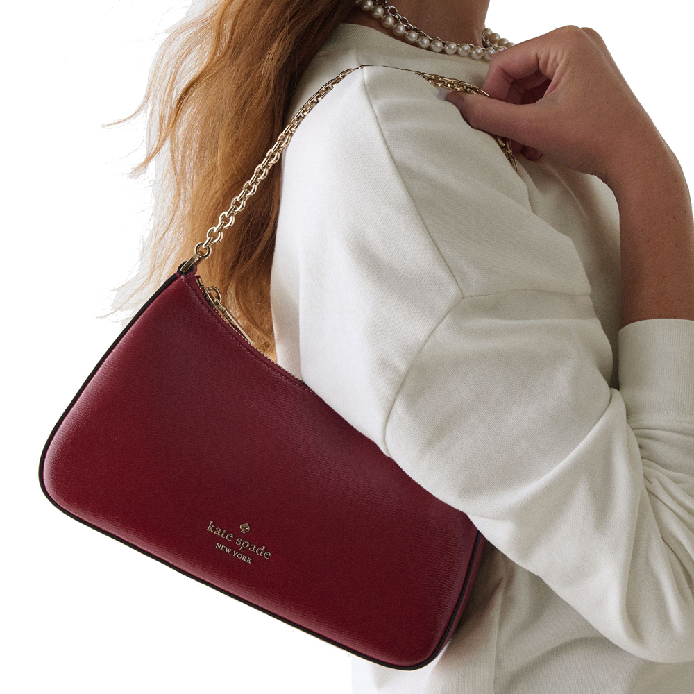 Kate Spade Margot Textured Patent Leather Convertible Crossbody Red Jam # KN249