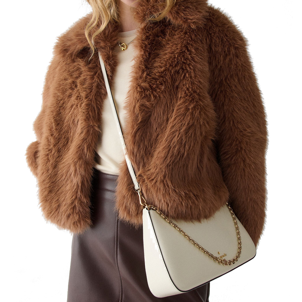Kate Spade Margot Textured Patent Leather Convertible Crossbody Meringue # KN249