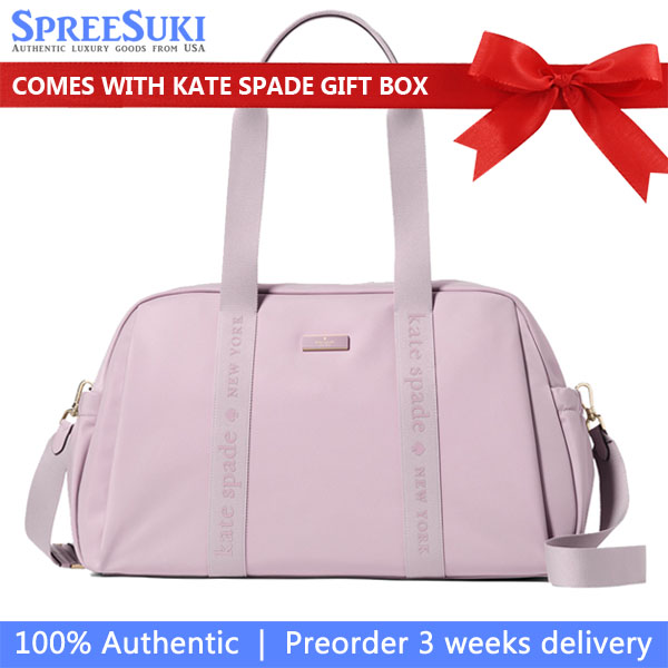 Kate Spade Carter Nylon Large Weekender Lavender Smoke # KL968