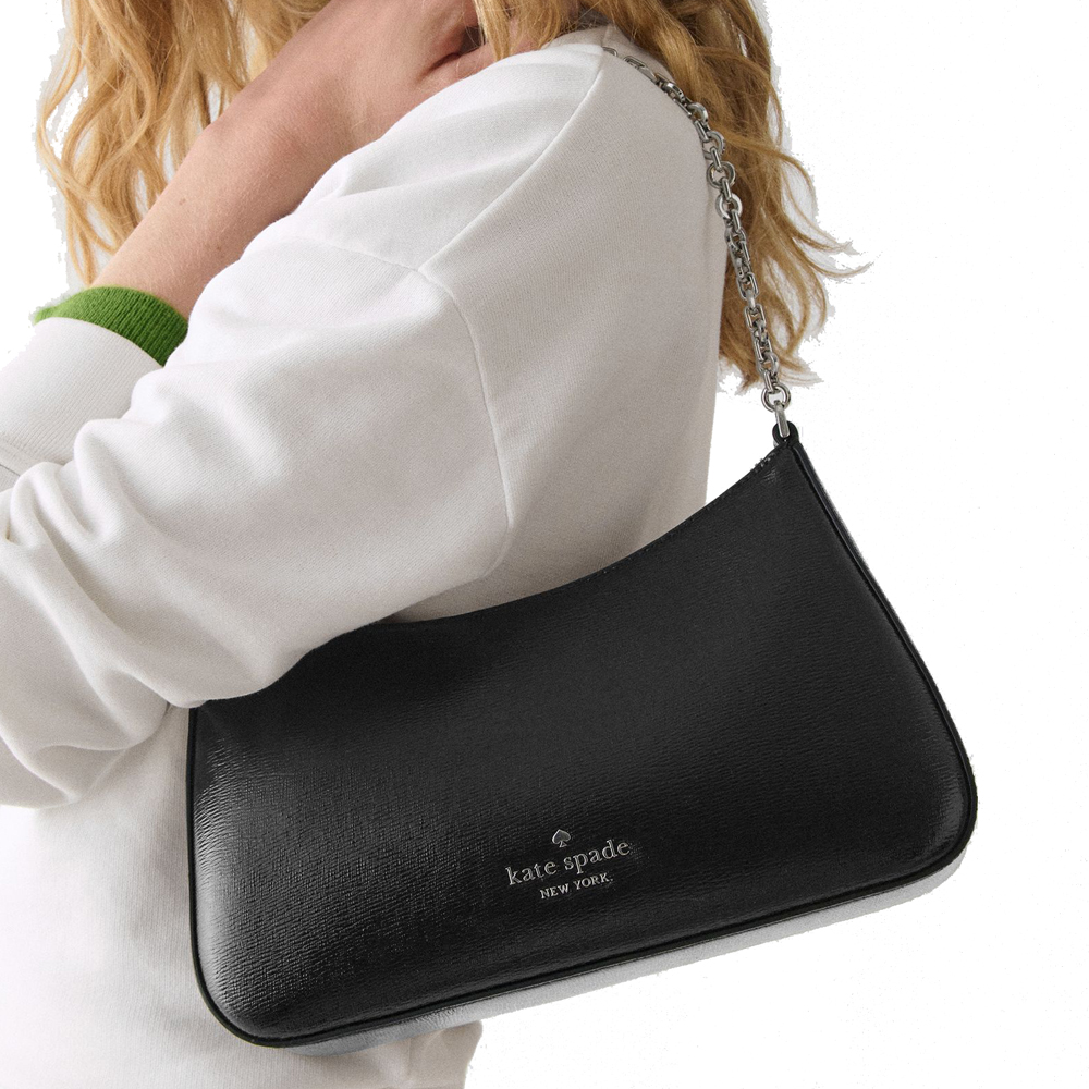 Kate Spade Margot Textured Patent Leather Convertible Crossbody Black # KN249