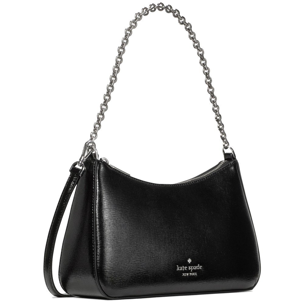 Kate Spade Margot Textured Patent Leather Convertible Crossbody Black # KN249