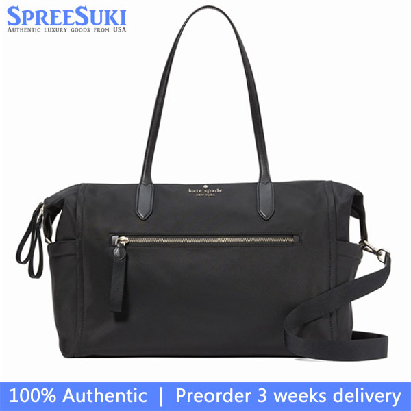 Kate Spade Tote Crossbody Bag Chelsea Weekender Nylon Travel Bag Flight Vacation Black # KC525
