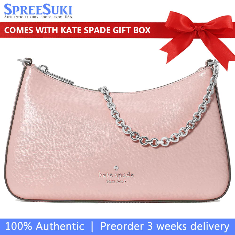 Kate Spade Margot Textured Patent Leather Convertible Crossbody Tutu Pink # KN249