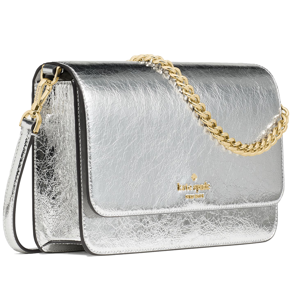 Kate Spade Madison Willow Medium Convertible Crossbody Silver # KN232