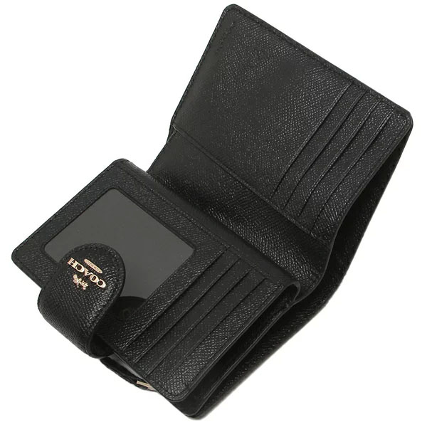 Coach Medium Wallet Medium Corner Zip Wallet Black # 6390