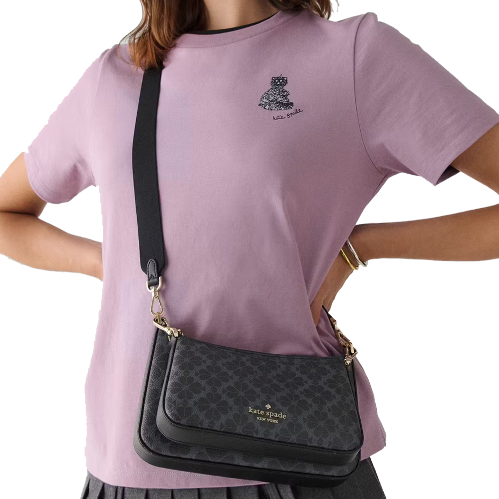 Kate Spade Spade Flower Small Crossbody Black # KI372