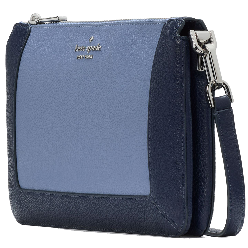 Kate Spade Sling Bag Lena Colorblock Double Compartment Crossbody Parisian Navy Multi Blue # KH444