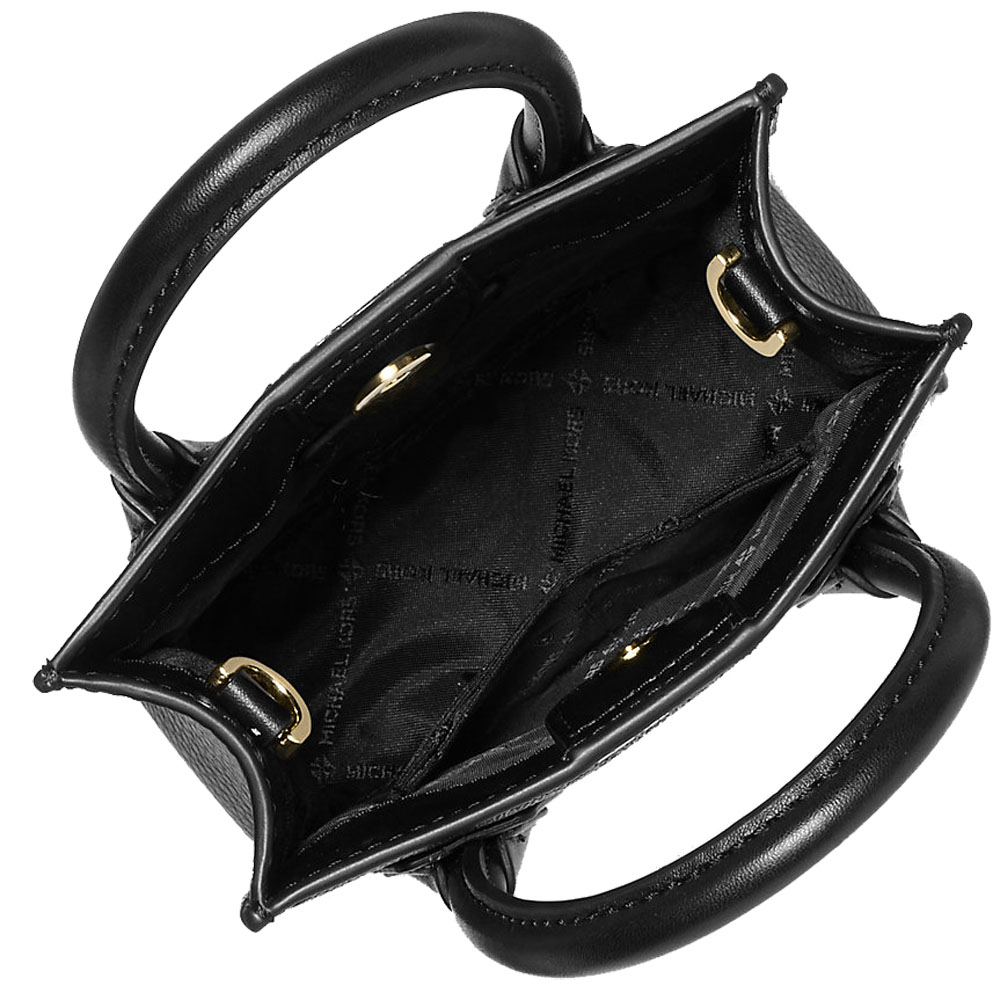 Michael Kors Sling Bag Mercer Extra-Small Logo And Leather Crossbody Bag Black # 35T1GM9C0I