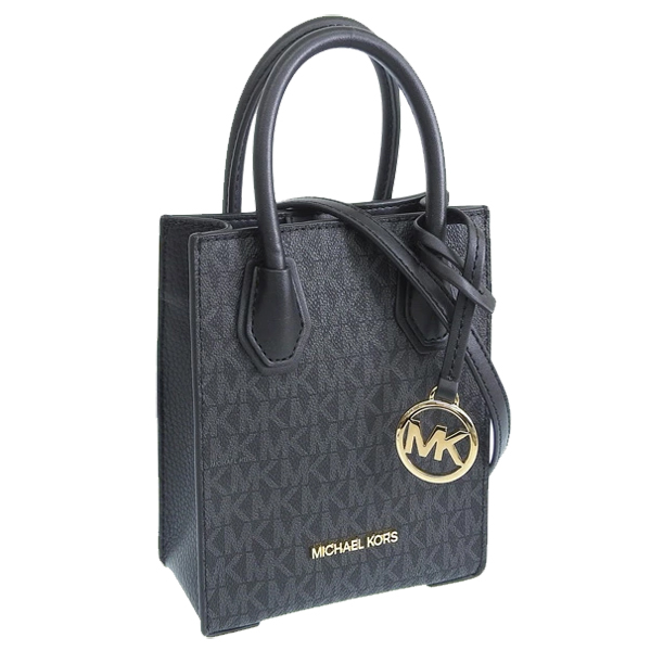 Michael Kors Sling Bag Mercer Extra-Small Logo And Leather Crossbody Bag Black # 35T1GM9C0I