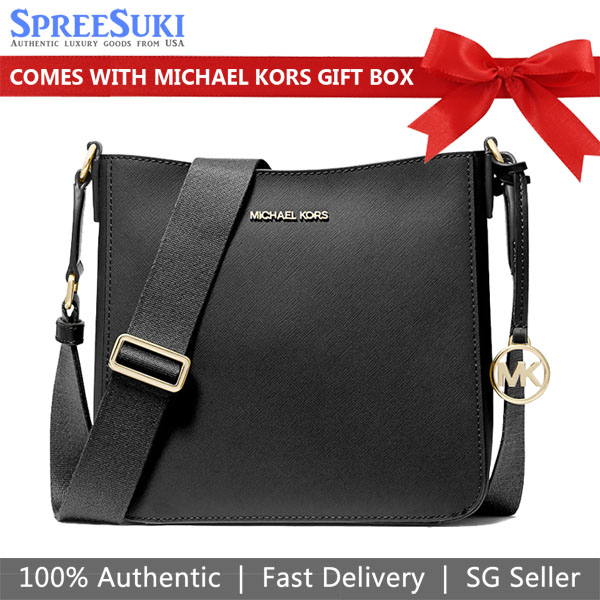 Michael Kors Sling Bag Crossbody Jet Set Travel Small Messenger Bag Black # 35S4GTVC5L