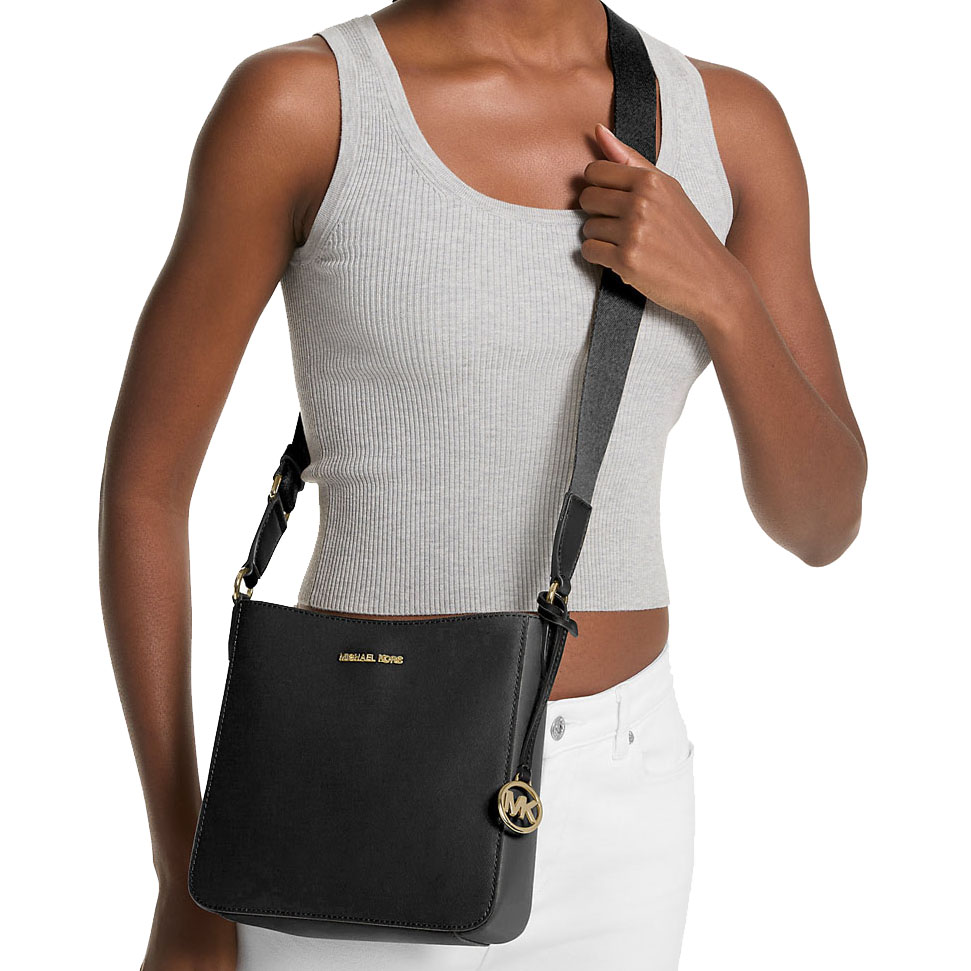 Michael Kors Sling Bag Crossbody Jet Set Travel Small Messenger Bag Black # 35S4GTVC5L