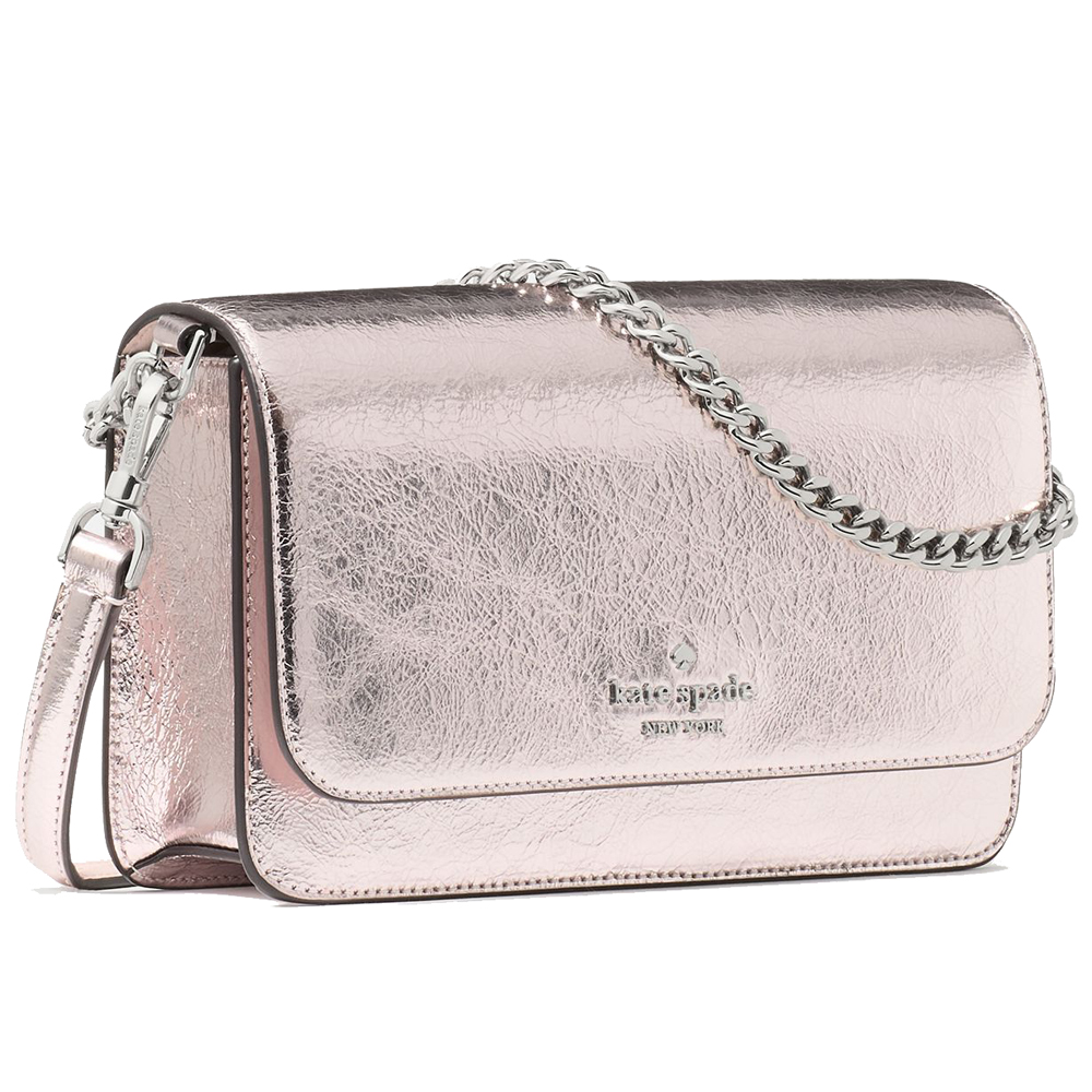 Kate Spade Madison Metallic Willow Mini Flap Crossbody Lilac Moonlight # KN218
