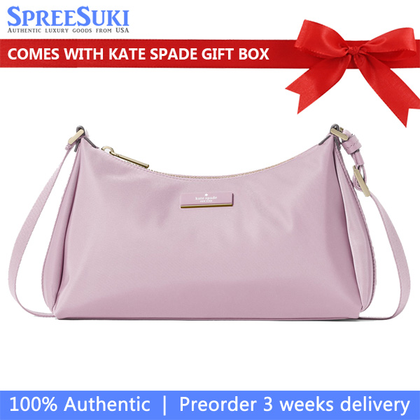 Kate Spade Carter Nylon Small Shoulder Bag Lavender Smoke # KL967