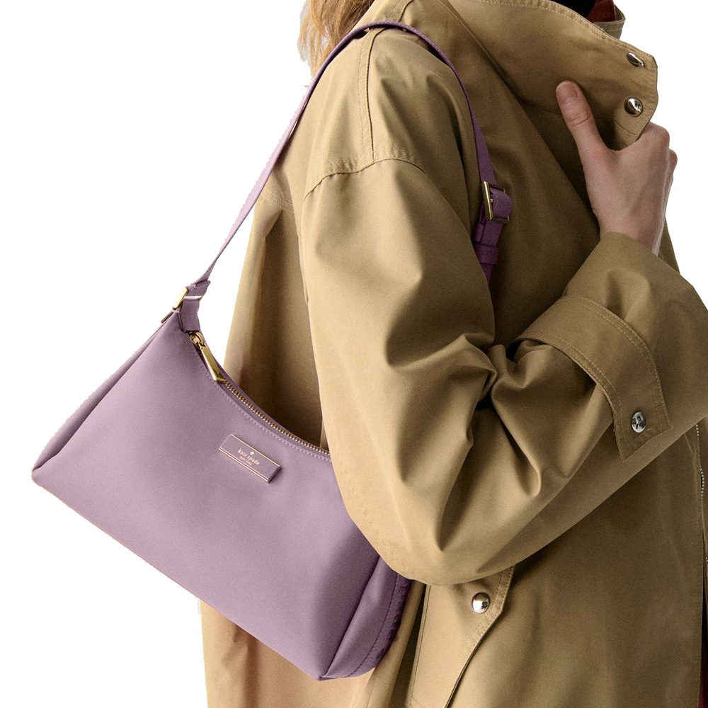 Kate Spade Carter Nylon Small Shoulder Bag Lavender Smoke # KL967