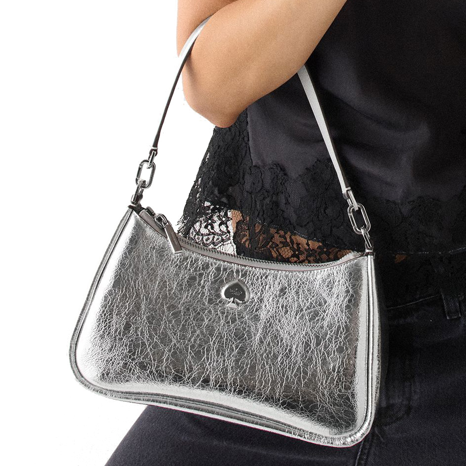 Kate Spade Kayla Small Convertible Shoulder Bag Silver # KN231